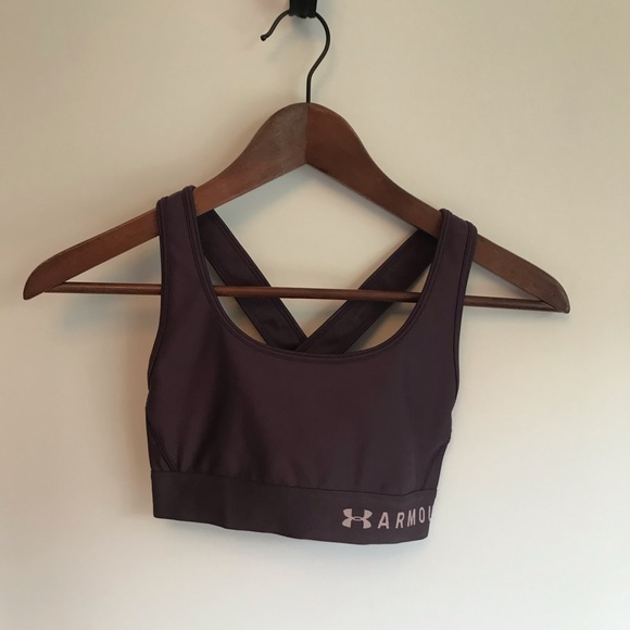 Under Armour Purple Shiny Sports Bra - Picture 2 of 6